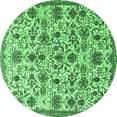 thumbnail image 1 of Ahgly Company Indoor Round Persian Emerald Green Traditional Area Rugs, 3' Round, 1 of 4
