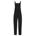 thumbnail image 5 of GZWYHT Jumpsuits for Women Overalls for Women Women's Solid Color Fashionable Casual Loose Bib Pants Loose Jumpsuit Rompers for Women Womens Rompers for Summer Black L, 5 of 7