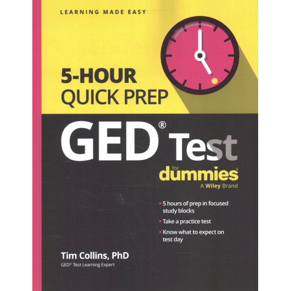 Pre-Owned GED Test 5-Hour Quick Prep For Dummies