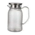 thumbnail image 3 of Jarra de jugo, jarra fría, refrigerador y tapa, resistente al calor, para el hogar, té helado, transparente tapa de acero plata, 3 of 9