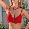 thumbnail image 4 of JSGEK Women Strappy Waist Cincher 3 Piece Set Bra Panty and Garter Belt Lingerie for Nightclub Wear Red XL, 4 of 4