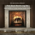 thumbnail image 2 of Modern Ember 25" Electric Log Set with Realistic LED Flames & Crackling Sound – Free-Stack Fireplace Insert, 2 of 7