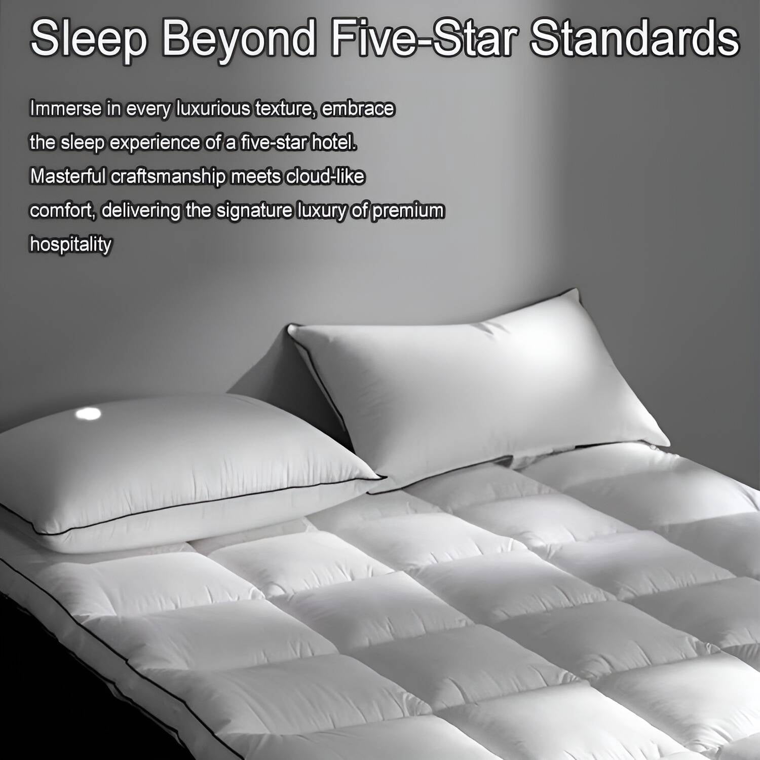 Extra Comfort Twin Set: 2 Polyester Fiber Bed Pillows with Ergonomic Support, Anti-Dust Mite & All-Season Use - Ideal for Back/Side Sleepers