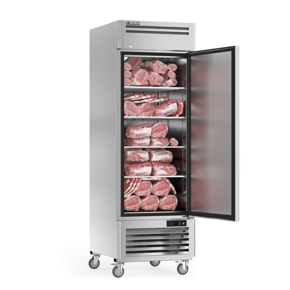 Coolski 27"" W Commercial Freezer, 19.32 Cu.ft Single Solid Door Stainless Steel Storage Freezer