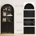 thumbnail image 6 of MINESTIA 71" Tall Farmhouse arched bookcase, Arch Kitchen Pantry Storage Cabinet with Adjustable Open Shelves, 6 of 8