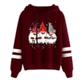 thumbnail image 2 of Sweat à Capuche d'Hiver pour Femmes Mode Pull de Noël Imprimé Xmas Col Rond Cardigan Mi-Long Blouse Ample, 2 of 6