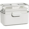 thumbnail image 1 of 3-Tier Medicine Organizer,Portable Medicine Cabinet,Removable Small Medicine Box,Dustproof Family Size,Transparent Visual Design, 1 of 8