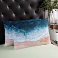 thumbnail image 4 of Navy Blue Beige Throw Pillow Cover 16 x 24 Inch Decorative Pillow Cover Abstract Art Beach Watercolor Lumbar Pillowcase Seasonal Rectangle Cushion Case for Couch Sofa Bed Living Room, 4 of 7