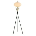 thumbnail image 3 of Coaster Layton Mid-Century Metal White Orb Shade Tripod Floor Lamp in Black, 3 of 6