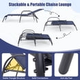 thumbnail image 4 of Gymax 2 Pcs Chaise Longue Inclinable Réglable avec Accoudoirs pour Patio Bleu Marine, 4 of 5