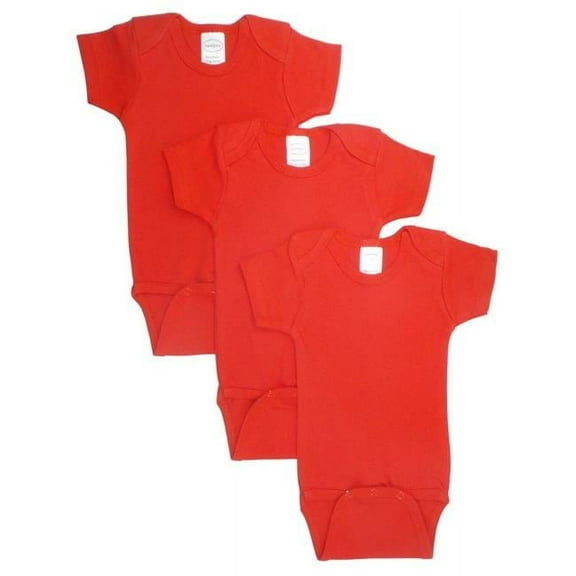LS-0151 Short Sleeve Bodysuit - Red, Medium - Pack of 3