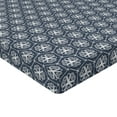 thumbnail image 2 of Ambesonne Geometric Fitted Sheet, Floral Eastern Ornate, Twin Size, Charcoal Grey Dark Blue, 2 of 3