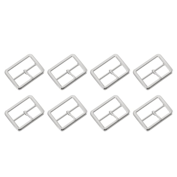 Uxcell 8Pack Metal Roller Buckles, 30mm/1.2" Single Prong Belt Strap Adjuster, Silver