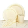 Shindigz Ivory Plastic Tableware Party Pack for 20 Beige Party Supply Set, 20 Pieces
