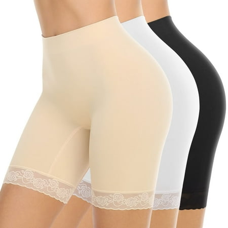 Slip Shorts for Women 3 Pack Comfortable Seamless Smooth Slip Shorts for Under Dresses Underwear Boyshorts Buttlift Panty Anti Chafe Bike shorts