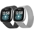 thumbnail image 1 of REQO Lot de 2 Bandes Métalliques Compatibles avec Fitbit Versa 3 / Fitbit Versa 4 / Fitbit Sense 2 / Fitbit Sense pour Femmes Hommes, Sangle Réglable en Acier Inoxydable de Remplacement pour Versa 3/ Fitbit Sense, 1 of 6