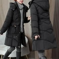 thumbnail image 6 of Womens Winter Hooded Parka Jacket Long Sleeve Toggle Duffle Coat with Faux Fur Trim Black S, 6 of 9