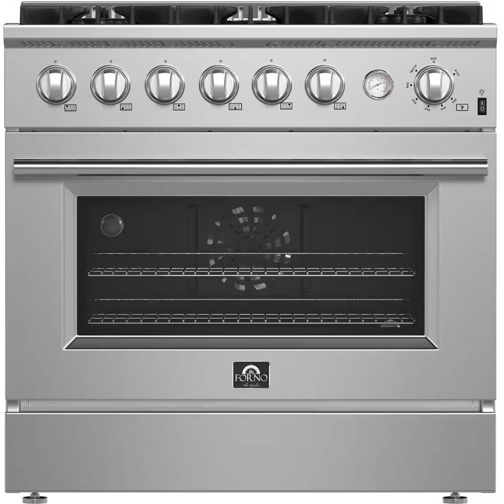 Marco 36-Inch Gas Range Stainless Steel, 6 Burners 67,000 BTU, 5.36 cu.ft. Convection Oven