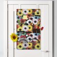 thumbnail image 2 of Retro Hanging Pocket Organizer, Records Vinyl Style Disc Shaped Vivid Rings with Strokes and Splashes Grunge Graphic, Printed Polyester Storage Bag with Pockets, 21" x 31", Multicolor, 2 of 2