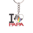 thumbnail image 1 of Zebra LGBT Arcoiris patron de color El soporte del llavero de metal del llavero ama a papá, 1 of 3