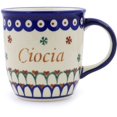 thumbnail image 3 of Polish Pottery 11 oz Mug (CIOCIA - Aunt Theme) Hand Painted in Boleslawiec, Poland + Certificate of Authenticity, 3 of 6