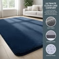 thumbnail image 3 of Buganda Soft Area Rugs, Low Pile Area Rug for Living Room Bedroom, Non Slip Washable Decor Carpet, 9'x12', Navy Blue, 3 of 6