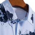 thumbnail image 3 of Camisas De Compresion Camisa de manga corta con solapa y hebilla de bolsillo con impresión digital 3D para hombre (White, 3XL), 3 of 7