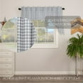 thumbnail image 3 of VHC Brands Sawyer Mill Plaid Cotton Farmhouse Kitchen Curtains Rod Pocket Hanging Loops Swag Pair, Blue, 3 of 8