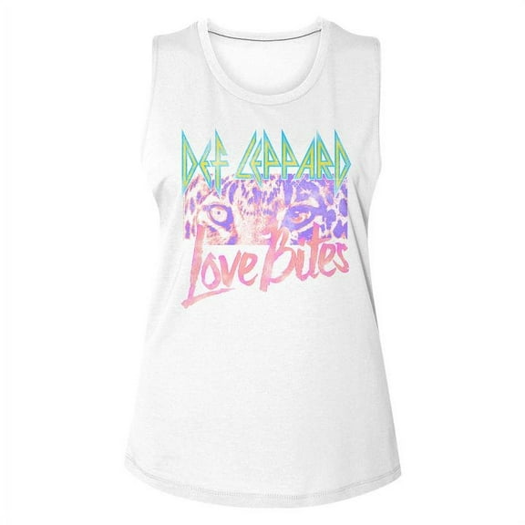 Def Leppard Love Bites White Junior Women's Muscle Tank Top