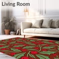 thumbnail image 2 of ODIKA 3'x5' Machine Washable Non-Slip Area Rug, Holly Berry Branch Festive Doorway High Traffic Rug with Pad, Brown, 622127, 2 of 8