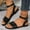 Black, variant on Aueoeo Flat Sandals For Women Slip On Summer Open Toe Shoes Dressy Bohemian Casual Open Toe Shoes