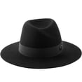thumbnail image 6 of Women Wide Brim Felt Fedora Hat Winter Cap with Contrast Grosgrain Band, 6 of 13