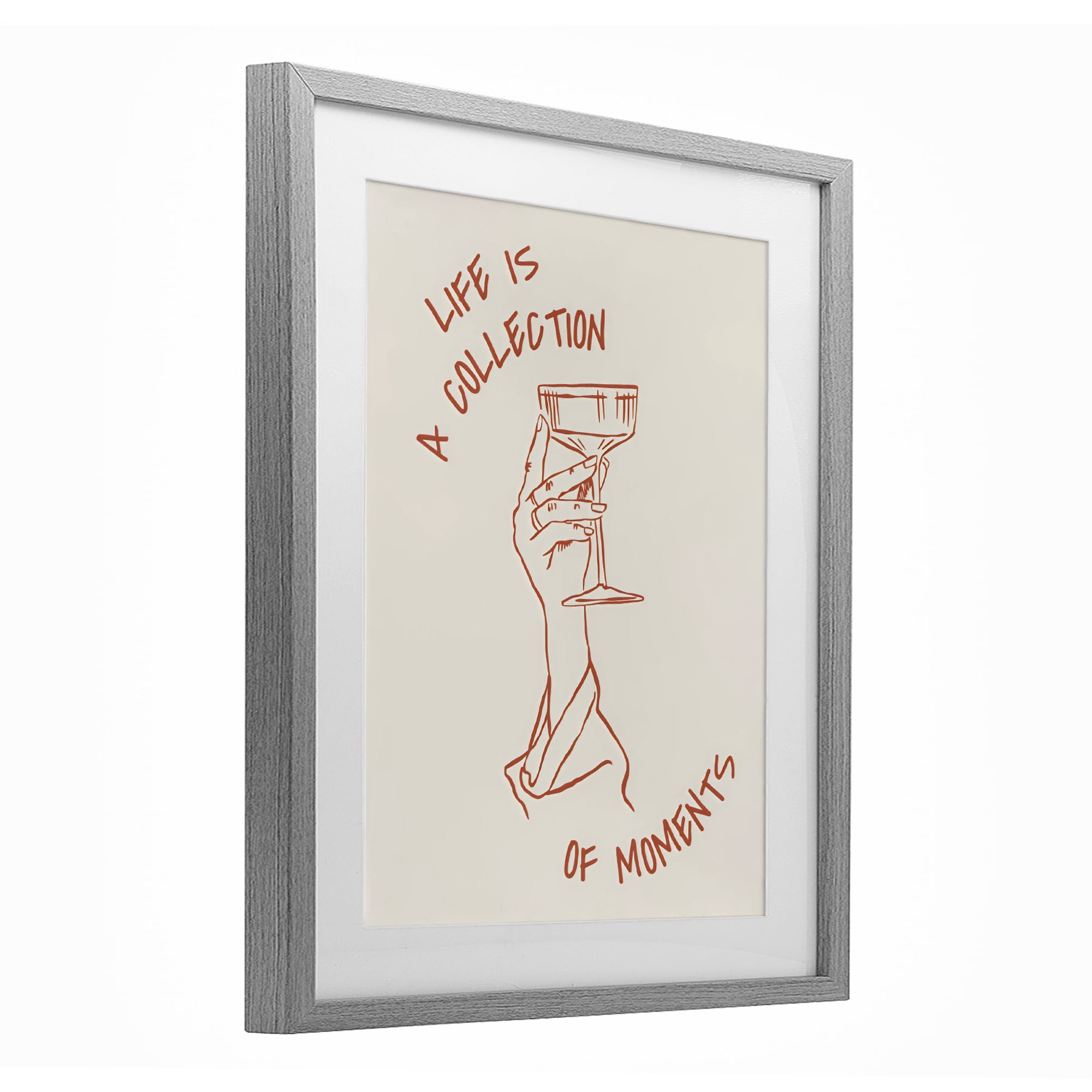 Stupell Industries Life Is A Collection of Moments Toast Gray Framed Print Under Glass, design by The Prints Vibe