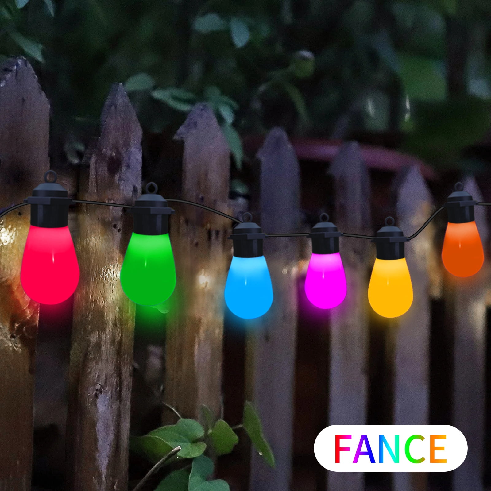 Outdoor String Light 32.8FT with Edison RGB Bulb Waterproof&Shatterproof APP&Adapter button Dimmable Music synic Timer speedness for Vacation Daily Camping Garden Yard Party Wedding Home