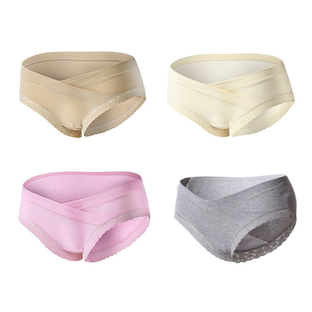 Boyijia 4pcs Low Rise Maternity Women Underwear Lace Pregnant Mother