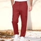 thumbnail image 2 of Amzcrzy Pantalones Clásicos Hombre Color Liso Cintura Elástica Cómodos Transpirables Elásticos Moda Informal Senderismo Pescar Correr Ejercicio Bolsillos Tallas S-3XL Rojo, 2 of 8