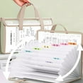 thumbnail image 1 of File Folder A4 File Organizer Bag with 13 Compartments Horizontal & Vertical Handheld Multilayer Document Holder for Paper Clips and Test Sheets(Khaki,1-Piece) Rkxzt, 1 of 9