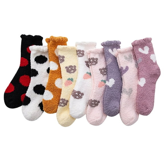 Women's Winter Print Socks Novelty Funky Thermal Comfortable Crew Socks
