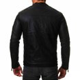 thumbnail image 4 of Odeerbi Faux Leather Outwear Jackets for Men Leather Plus Fleece Jacket Motorcycle Jacket Warm Leather Jacket Black, 4 of 8