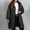 Black, variant on Plus Size Women's Quilted Long Hooded Coat Zip Up Elastic Cuff Loose Winter Jacket With Pockets Wine 2XL