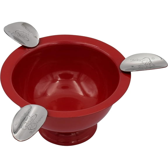 Stinky Cigar Ashtray 5"inch Round Mini Herf 3 Stirrup Rests Perfect for Personal and Puffing with Friends (Red)