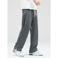 thumbnail image 3 of Summer Light&Thin Men's Sweatpants Korean Draped Loose Knit Track Pants Sportswear Ice-Cold Drawstring Straight Male Trousers, 3 of 6