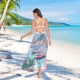 thumbnail image 7 of FORMRS Womens Long Sarong Beach Wrap Semi-Sheer Bikini Skirt Bathing Swimsuit Cover Up, Pink Door, 7 of 7
