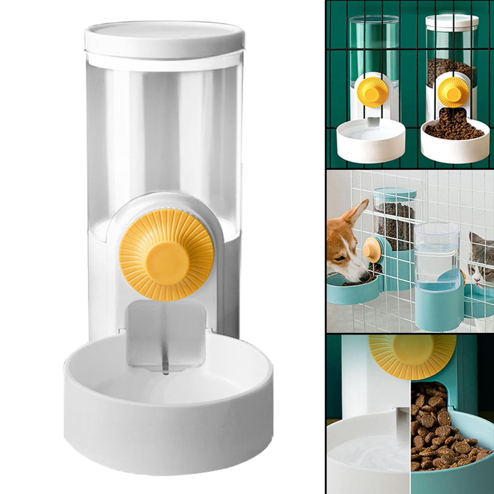 Automatic Cat Feeder Food Container Dog Bowls Hanging for Small Medium Dog Pets Puppy Kitten - White