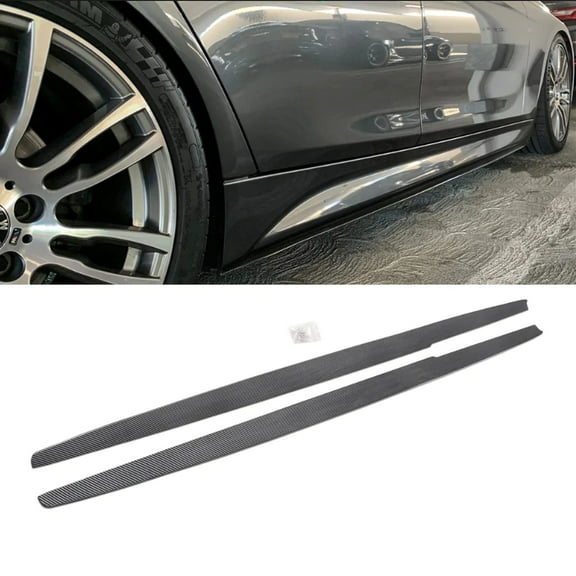NINTE Side Skirts Extension Panel for 12-18 BMW 3 Series F30 F31 Sedan M Sport Carbon Look