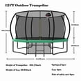 thumbnail image 6 of Bellemave 12FT Outdoor Tranpoline with basketball Hoop, Recreational Trampoline with Enclosure Net & Ladder, Backyard Trampoline for Family, Green, 6 of 8