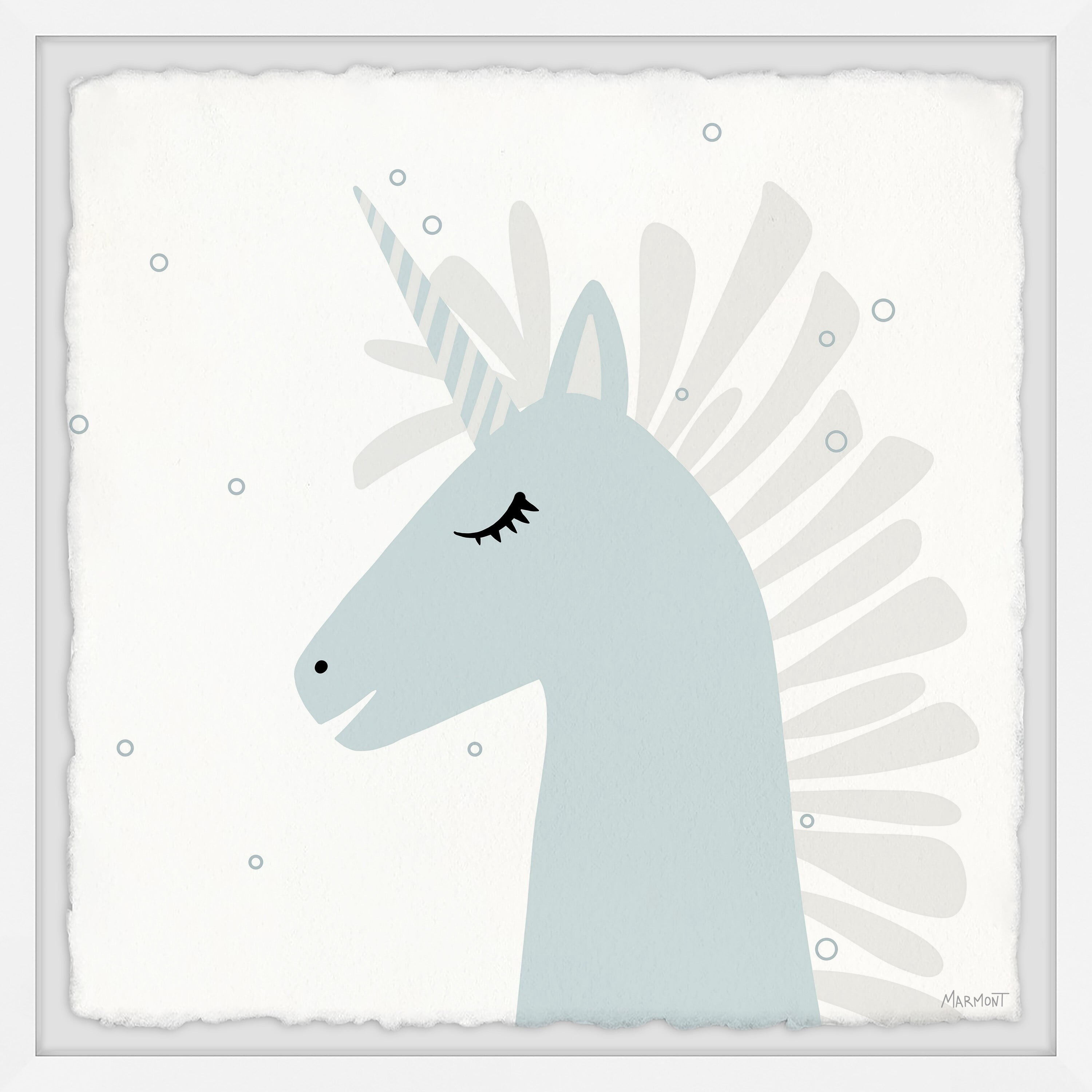 Marmont Hill Sleeping Unicorn Framed Wall Art