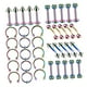 thumbnail image 2 of 40Pcs 16G Pendientes de Cautivas Septum Anillos Labio Ceja Lengua Tragus Pendiente (Multicolor) 6mm, 2 of 5