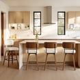 thumbnail image 2 of Spruce & Spring 26" Swivel Counter Bar Stool with Walnut Bentwood Frame Set of 2, Upholstered Back, Ivory, 2 of 13