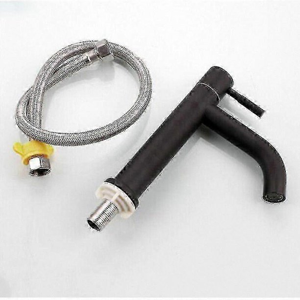 Single Cold Water Faucet for Bathroom Countertop in Stainless Steel with Low Elbow and Tube